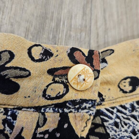 Vtg Midi Skirt Sarong Womens XL Geometric Animal Print Safari Boho Gauze Cottage - Picture 7 of 9